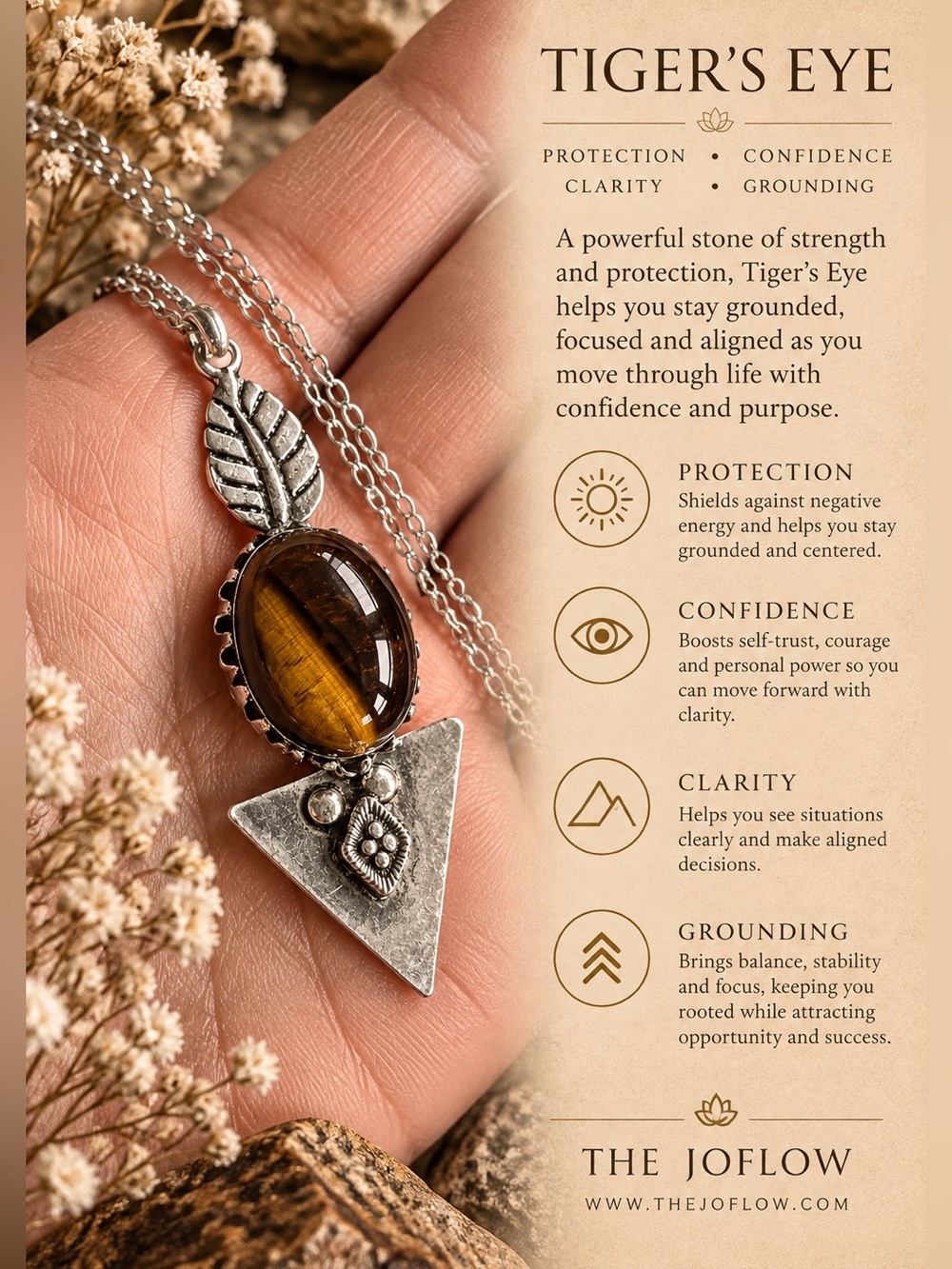 925 Strength Stone Tigers Eye Arrow Pendant Necklace